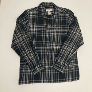 Pendleton Flannel Shirt Women’s Large 100% Virgin Wool Plaid Black White